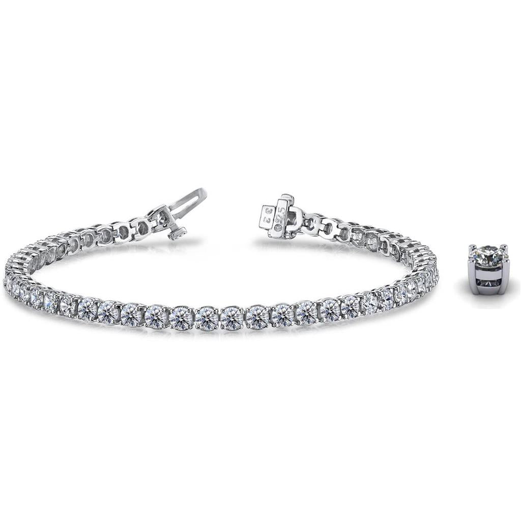 14K White Gold 4ctw Diamond Tennis Bracelet SB845-11988