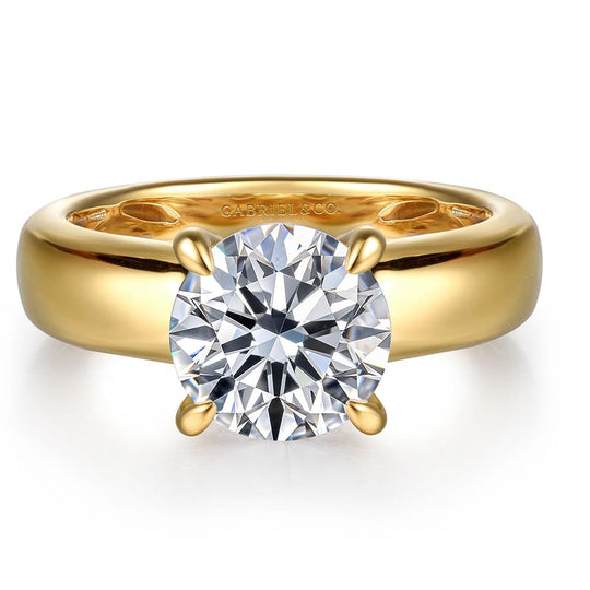 Gabriel & Co 14K Yellow Gold Wide Hidden Halo Engagement Ring ER16692R8Y44JJ