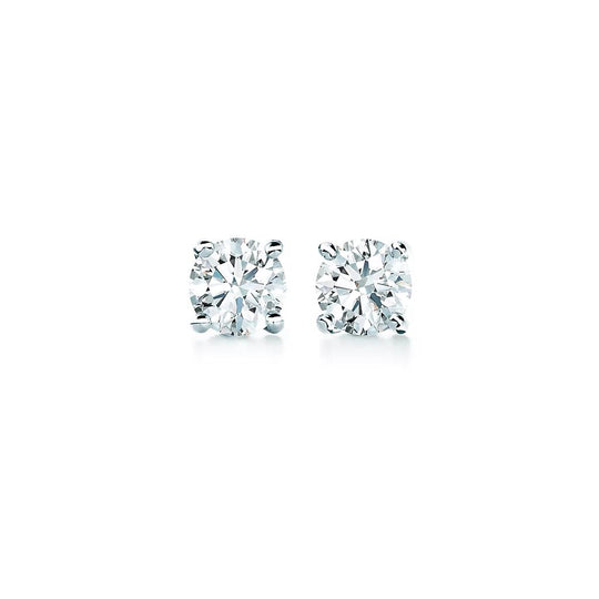 14K White Gold .60ct 4 Prong Diamond Studs 2/3 STUD4