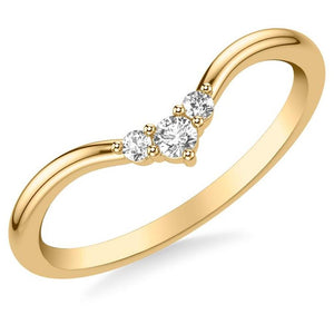 Frederick Goldman 14K Yellow Gold Classic 3 Stone Curved Diamond Ring 33-9462Y-L.00