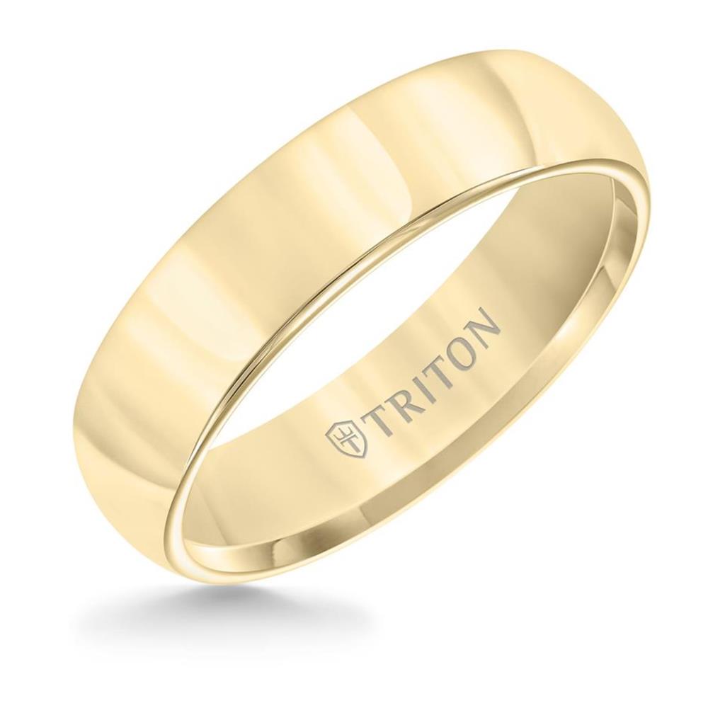 Frederick Goldman Yellow Tungsten 6mm Roll Edge Domed Wedding Band 11-2134YC-L.00