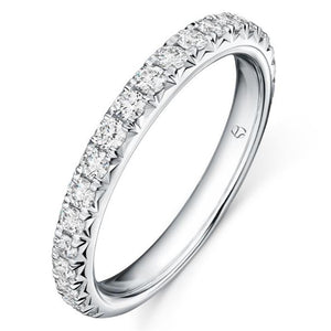 Hearts on Fire Platinum Vela French Cut Pave Diamond Band UU2642PT50