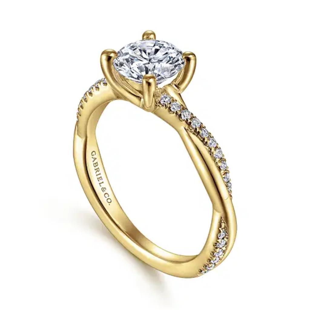 Gabriel & Co 14K Yellow Gold Contemporary Twist Diamond Engagement Ring ER14922R4Y44JJ