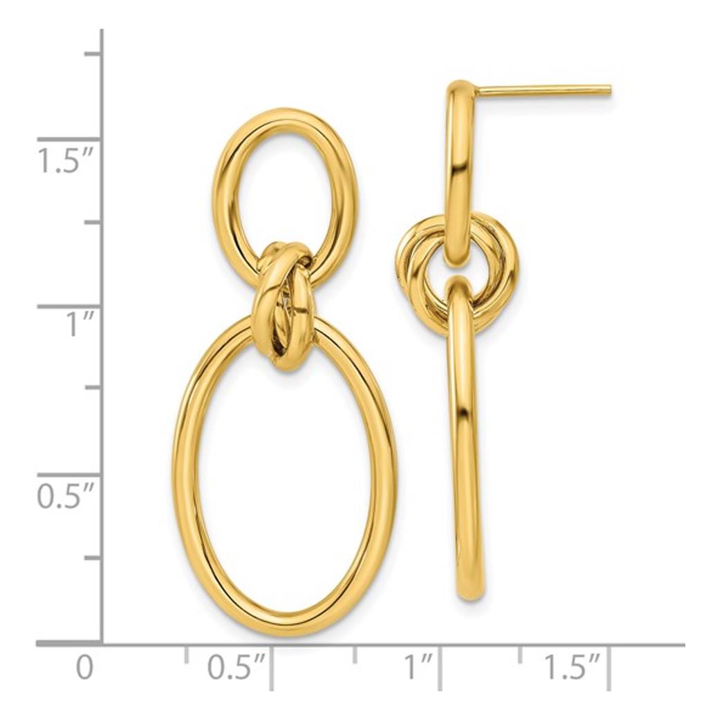 14KY Oval Dangle Earrings LE2280