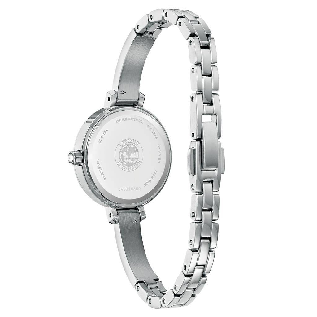 Citizen Ladies Stainless Steel Silhouette Mother of Pearl Eco Drive Watch EM0860-51D