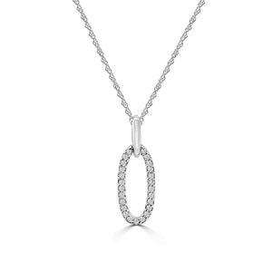 14K White Gold Diamond Drop Pendant Necklace M13N4149S0914