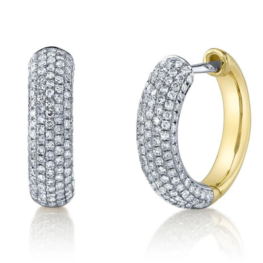 Shy Creation 14K Two Tone Diamond Hoop Earrings SC55025461