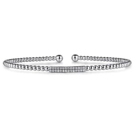 Gabriel & Co 14K White Gold Bujukan Diamond Bar Bangle BG4119-62W45JJ