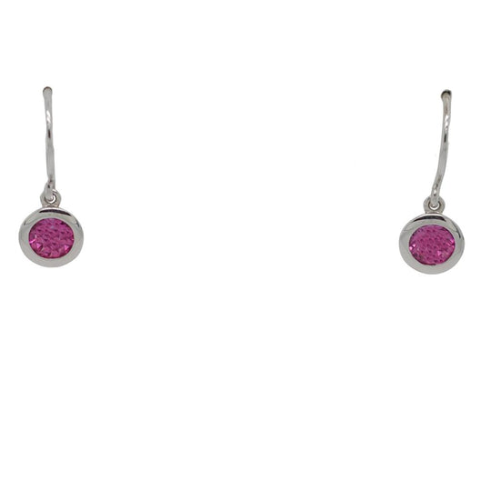 Joryel Vera Sterling Silver, Pink Topaz Dangle Earrings E4113PT