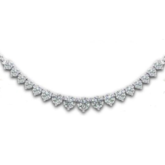 14K White Gold Graduated Flex Curved Diamond Necklace N370C-781