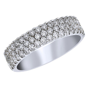 CW Signature 18K White Three Row Diamond Ring R0870