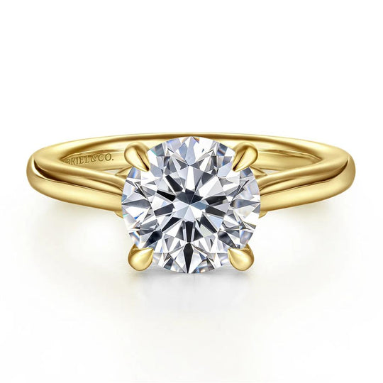 Gabriel & Co 14K Yellow Gold Lotus Solitaire Engagement Ring ER16713R8Y4JJJ