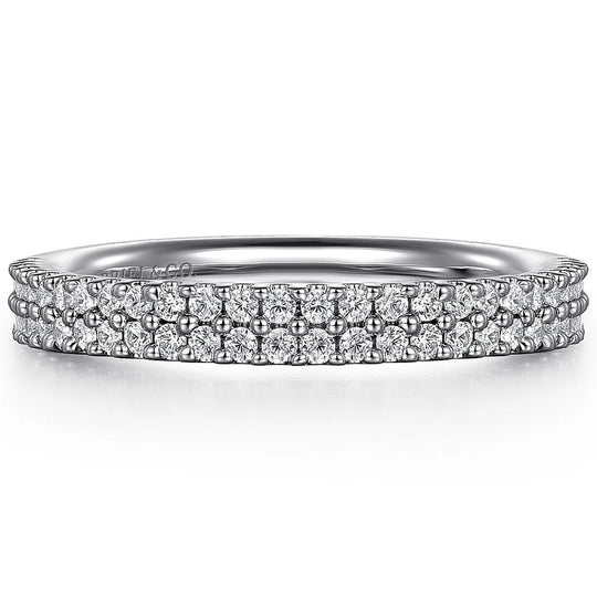 Gabriel & Co 14K White Gold Double Row Diamond Anniversary Band AN7748W44JJ