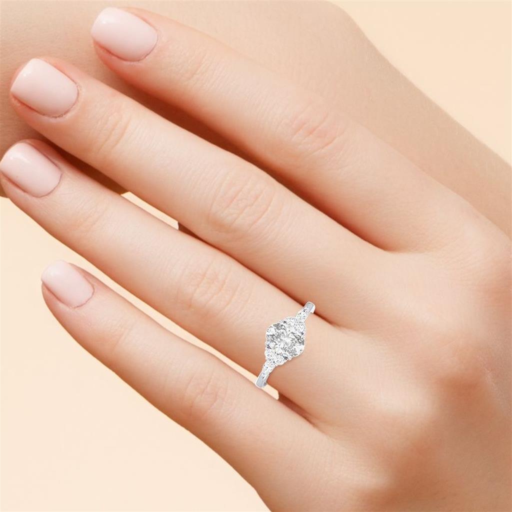 14K White Fancy Diamond Engagement Ring R15205WOV100