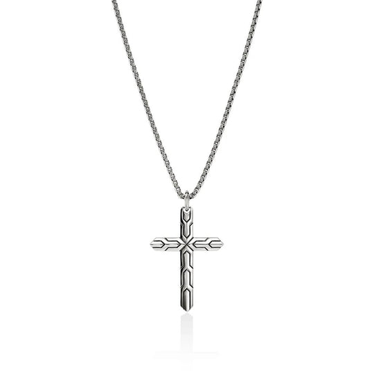 John Hardy Sterling Silver Icon 50 Cross Pendant Necklace NM989477X22