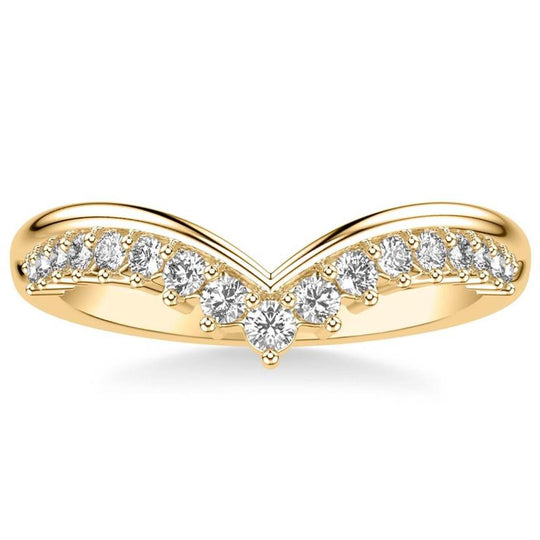 Frederick Goldman 14K Yellow Gold Contemporary Curved Diamond Band 33-9444Y-L.00