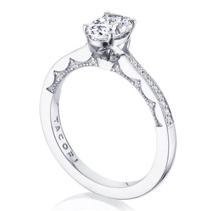 Tacori 14K White Gold Coastal Crescent Engagement Ring P102 OV 7x5 FW