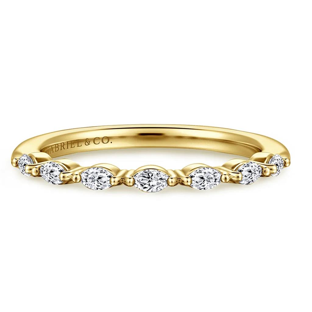 Gabriel & Co 14K Yellow Gold Marquise Diamond Anniversary Band AN16535Y43JJ