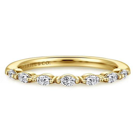 Gabriel & Co 14K Yellow Gold Marquise Diamond Anniversary Band AN16535Y43JJ