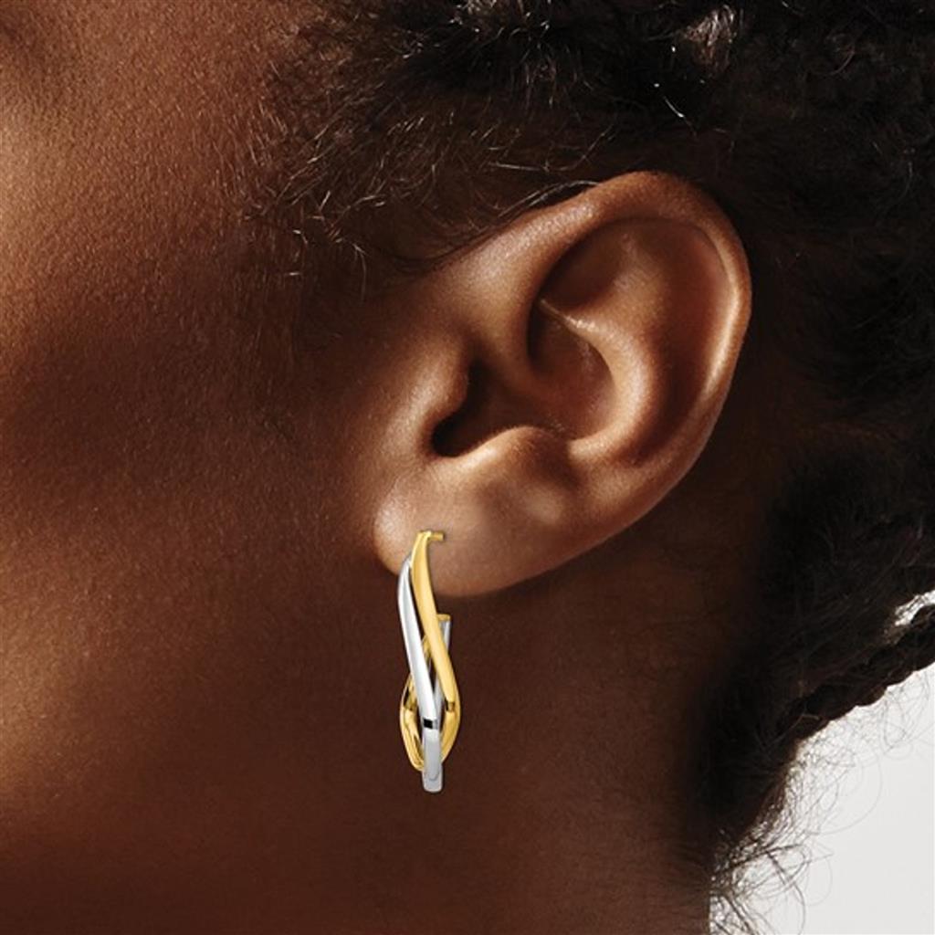 14K Two-Tone Angle Earrings LE1794