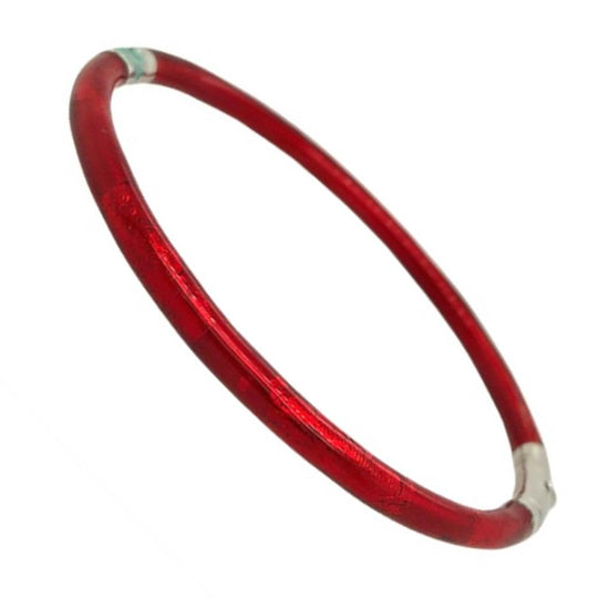 Soho Sterling Silver Red Foliage Bangle AB121XSGOG