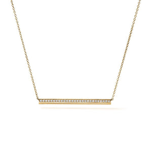 Hearts On Fire 18K Yellow Gold Barre Diamond Pave Necklace UU28778Y