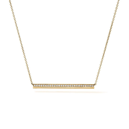 Hearts On Fire 18K Yellow Gold Barre Diamond Pave Necklace UU28778Y