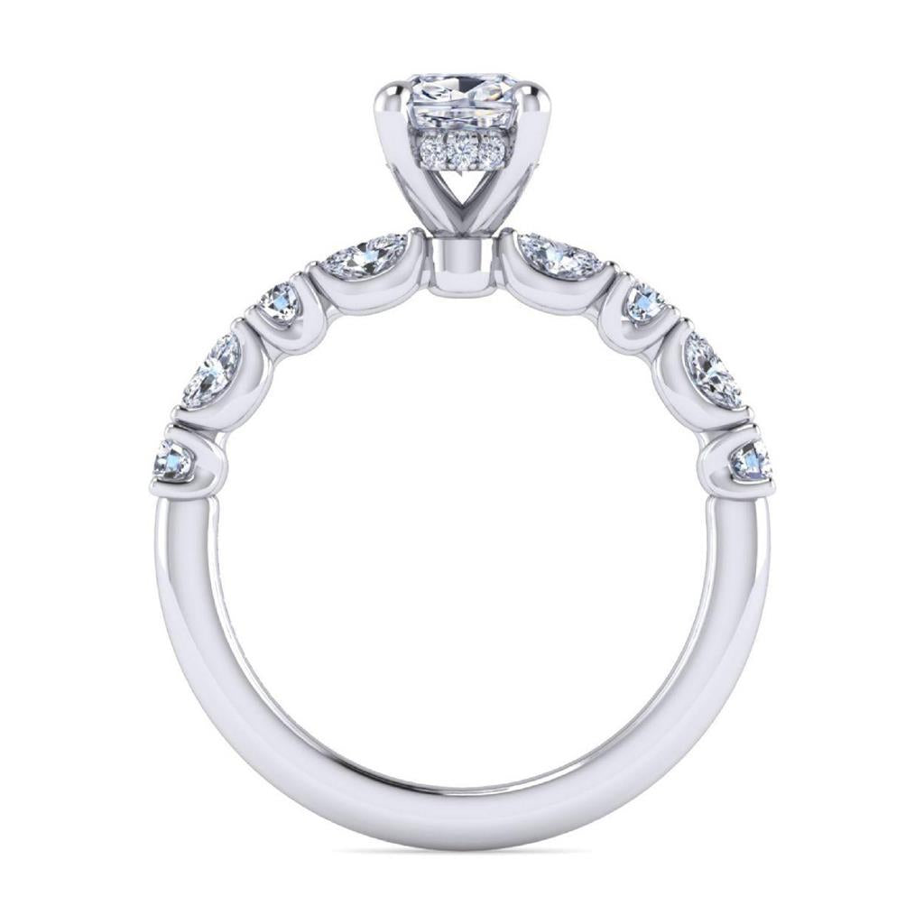 Gabriel 14KW Oval Diamond Ring Mounting ER15607O6W44JJ