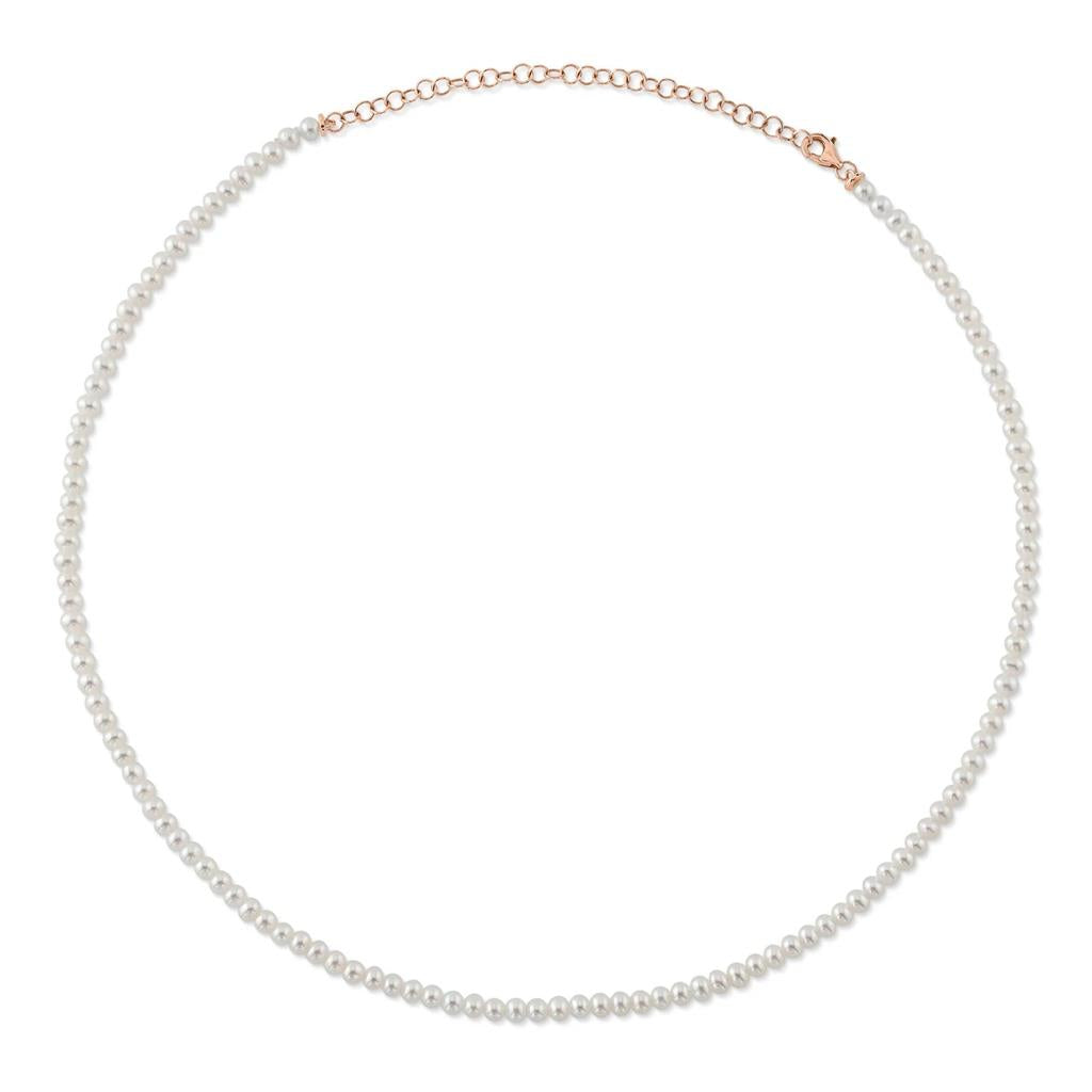 Shy Creation 14K Rose Gold Cultured Pearl Strand Necklace SC55025449