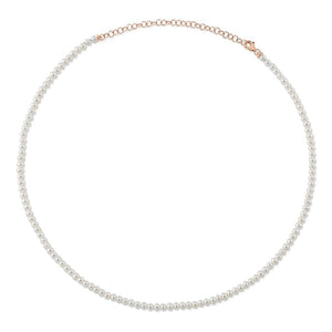 Shy Creation 14K Rose Gold Cultured Pearl Strand Necklace SC55025449