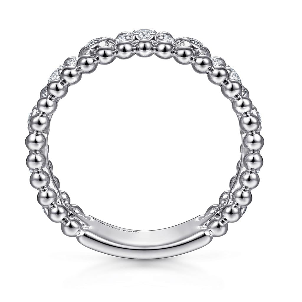 Gabriel & Co Sterling Silver White Sapphire Bujukan Stackable Ring LR51779SVJWS