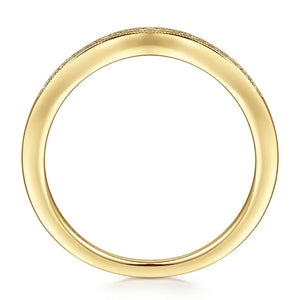 Gabriel & Co 14K Yellow Gold Victorian Curved Diamond Band WB11721R3Y44JJ