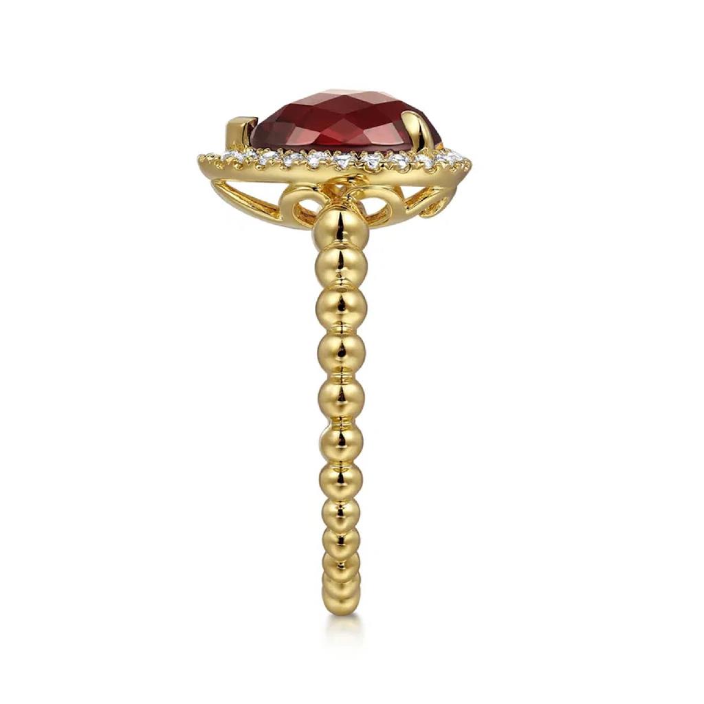 Gabriel & Co 14K Yellow Gold Diamond and Garnet Fashion Ring LR52524Y45GN