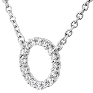 Hearts On Fire 18K White Gold Small Circle Diamond Necklace HFPSIGC00128W