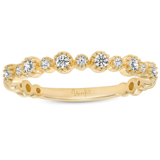 Uneek 14K Yellow Gold Milgrain Diamond Band LVBAS5042Y