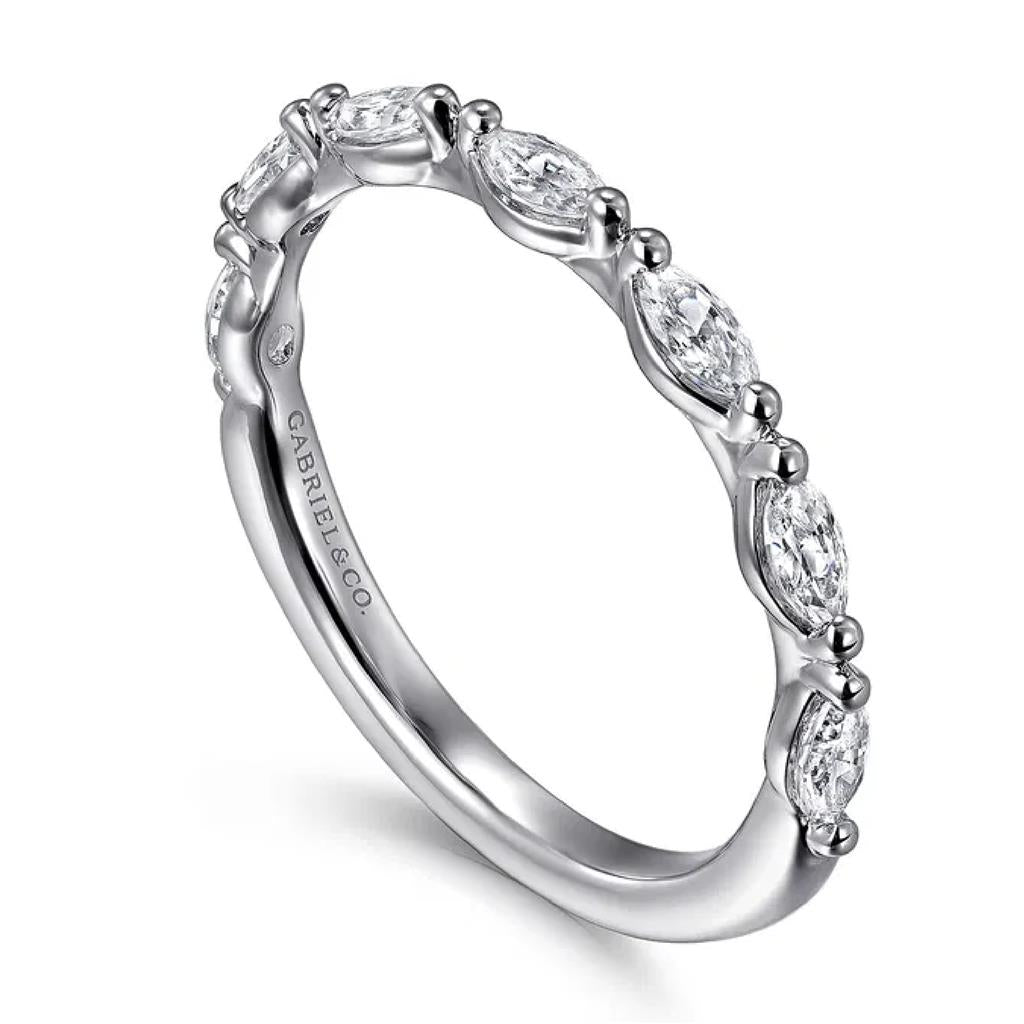 Gabriel & Co 14K White Gold Marquise Diamond Anniversary Band AN16425W43JJ