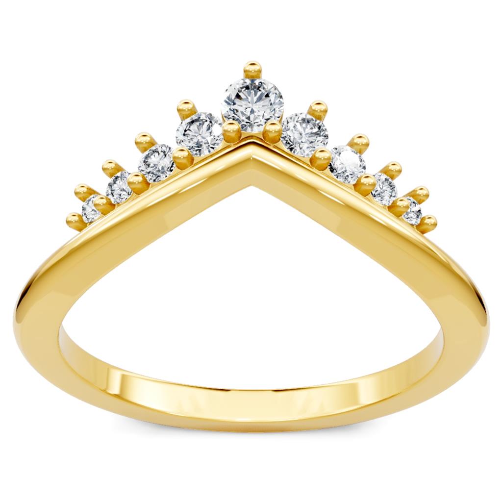 14K Yellow Gold Curved Diamond Band 70092D-4Y-1/5