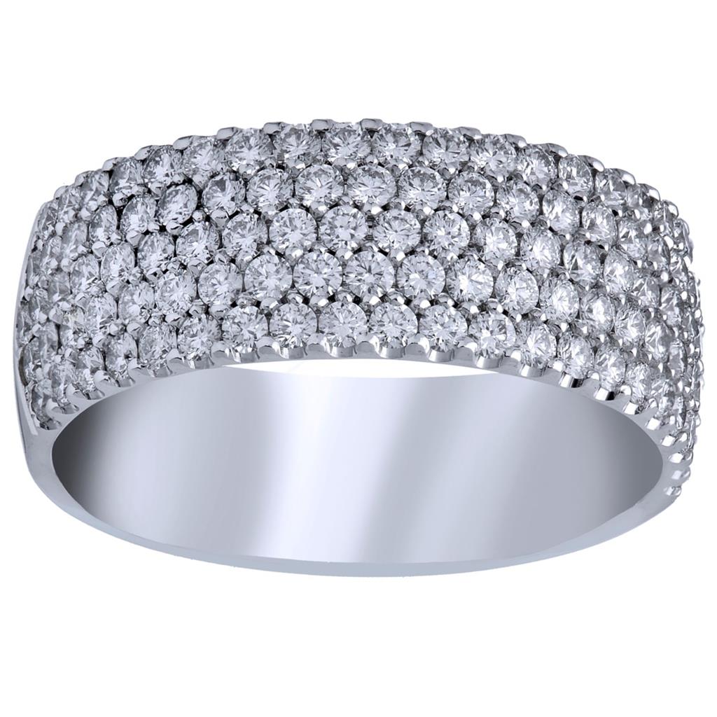 CW Signature 18K White Gold Multi Row Diamond Ring R0874