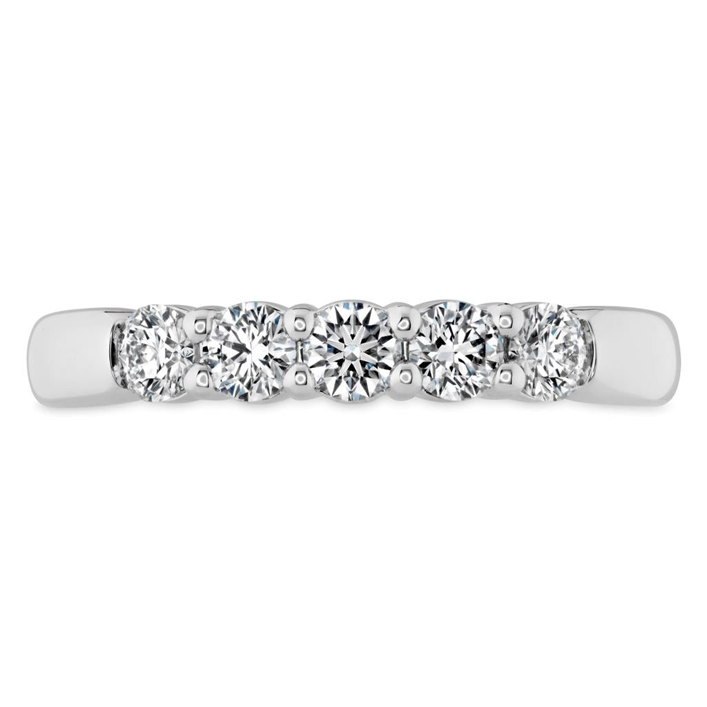 Hearts On Fire 18K White Gold 5 Stone Diamond Band HBASIG500758W-C