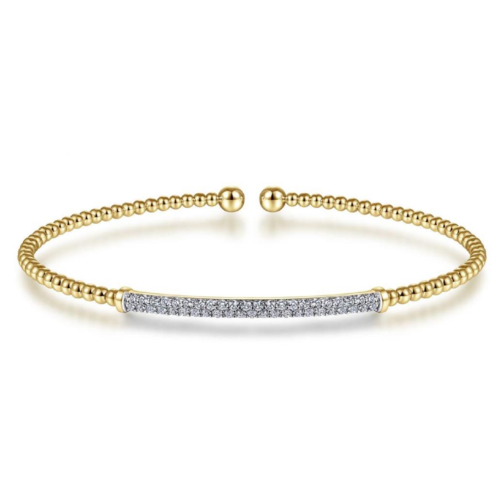 Gabriel & Co 14K Yellow Gold Diamond Bar Bangle BG4262-65Y45JJ