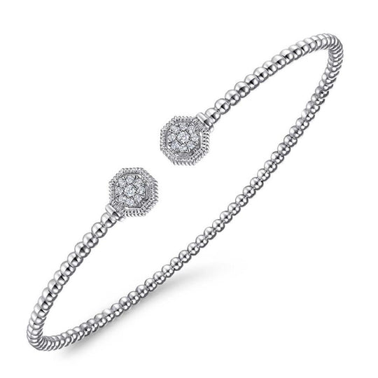 Gabriel & Co 14K White Gold Hexagon Diamond Bangle BG4261-65W45JJ