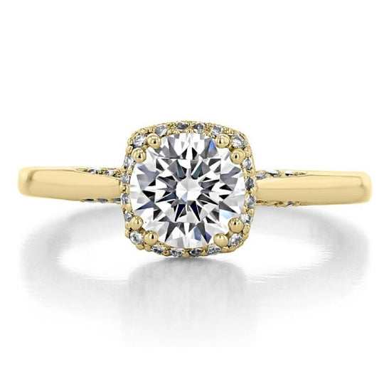 Tacori 18K Yellow Gold Dantela Diamond Halo Engagement Ring 2620 RD SM Y