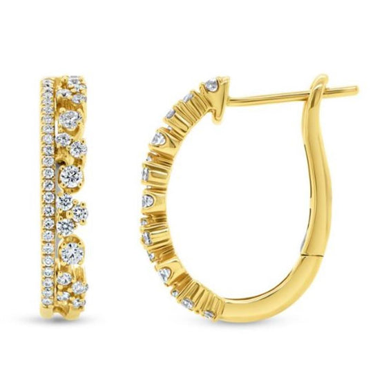 Uneek 14K Yellow Gold Diamond Hoop Earrings ER7611SG