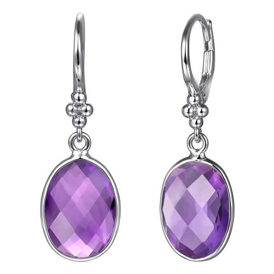 Gabriel & Co Sterling Silver Bujukan Amethyst Drop Earrings EG15154SVJAM