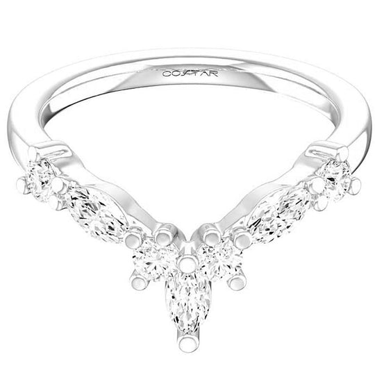 Costar 14K White Gold Fancy Curved Diamond Band R13617WB