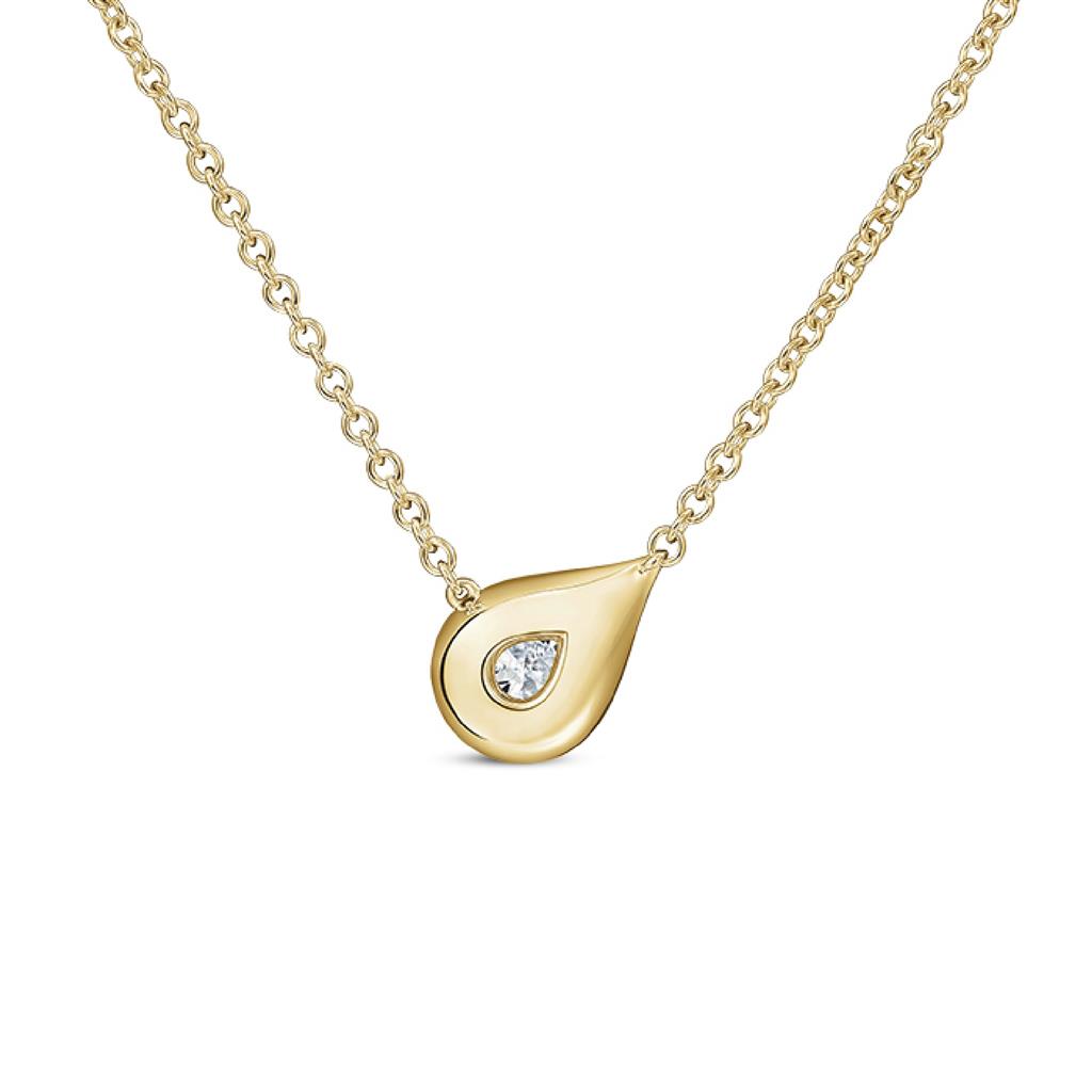 Hearts On Fire 18K Yellow Gold LU Droplet Diamond Pendant UU28088YIJV0301800