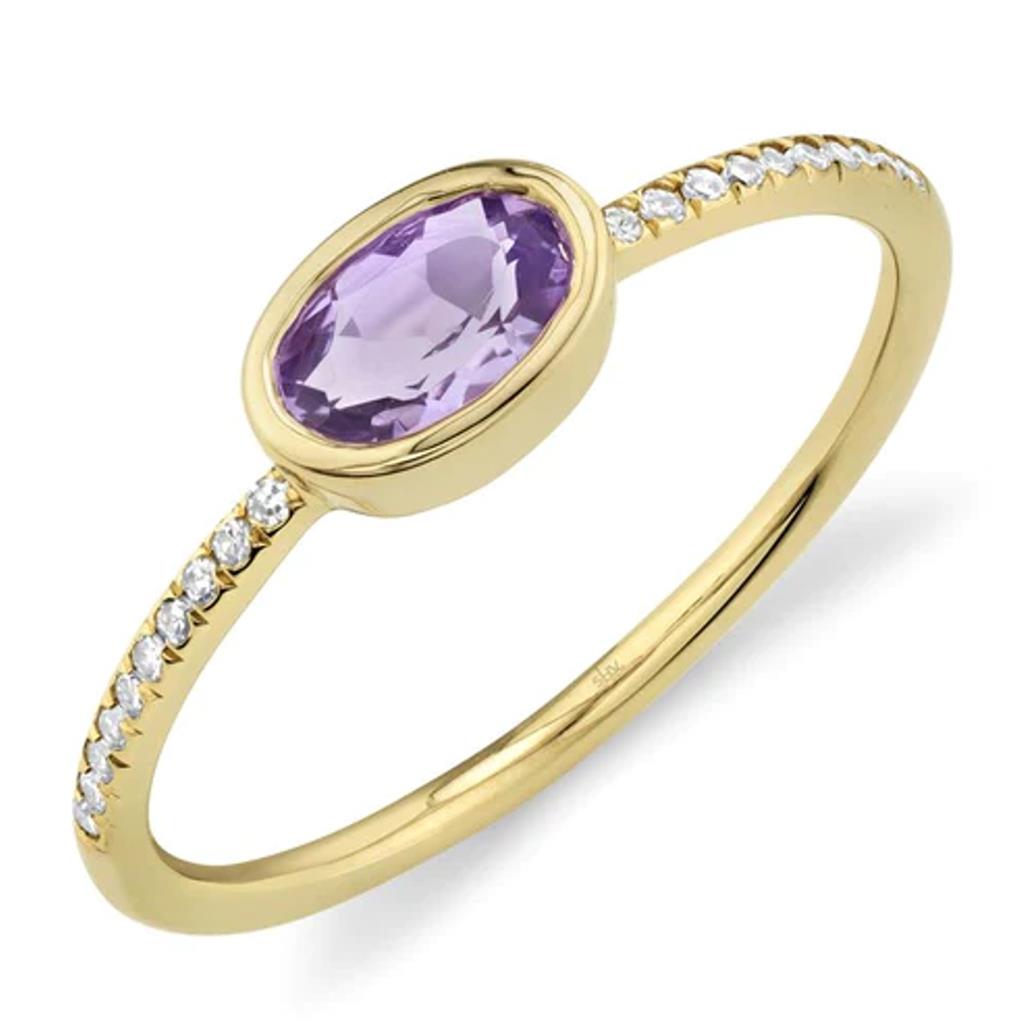 Shy 14KY Diamond Accented Amethyst Ring SC55008547