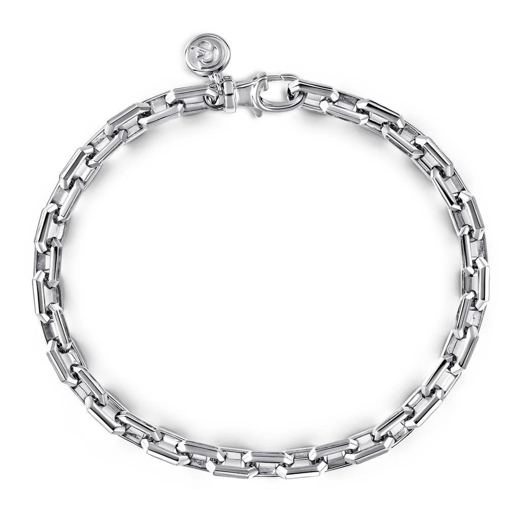 Gabriel Men's Sterling Silver Faceted Chain Bracelet TBM4516SVJJJ