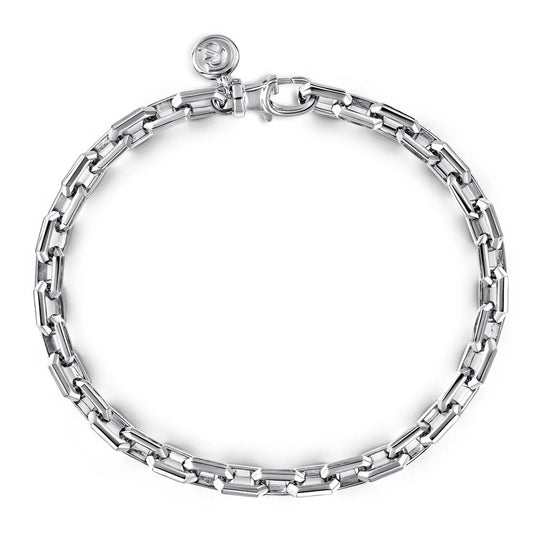 Gabriel & Co Men's Sterling Silver Classic Faceted Chain Bracelet TBM4516SVJJJ