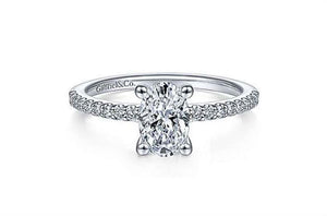 Gabriel & Co 14K White Gold Oval Diamond Engagement Ring ER14918O4W44JJ